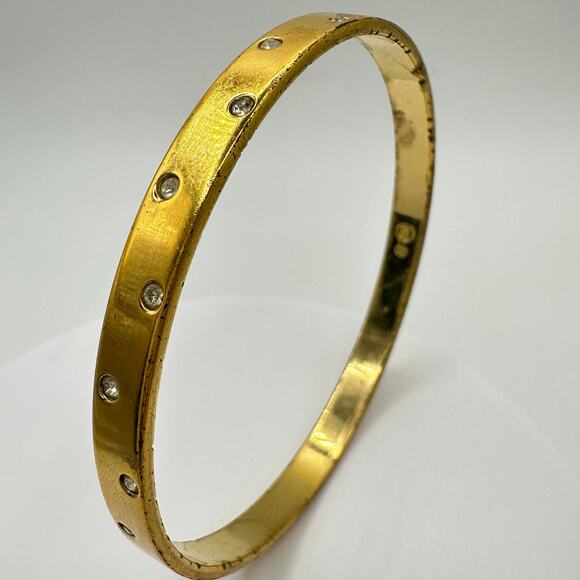 Swarovski Swan gold plated clear rhinestones crystals bangle bracelet - Picture 1 of 9